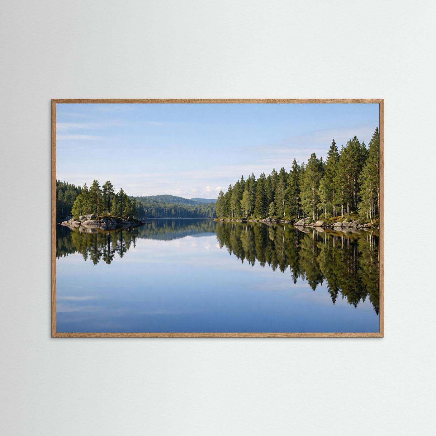 Idyllischer Waldsee in Skandinavien | Panorama See & Natur Poster Querformat
