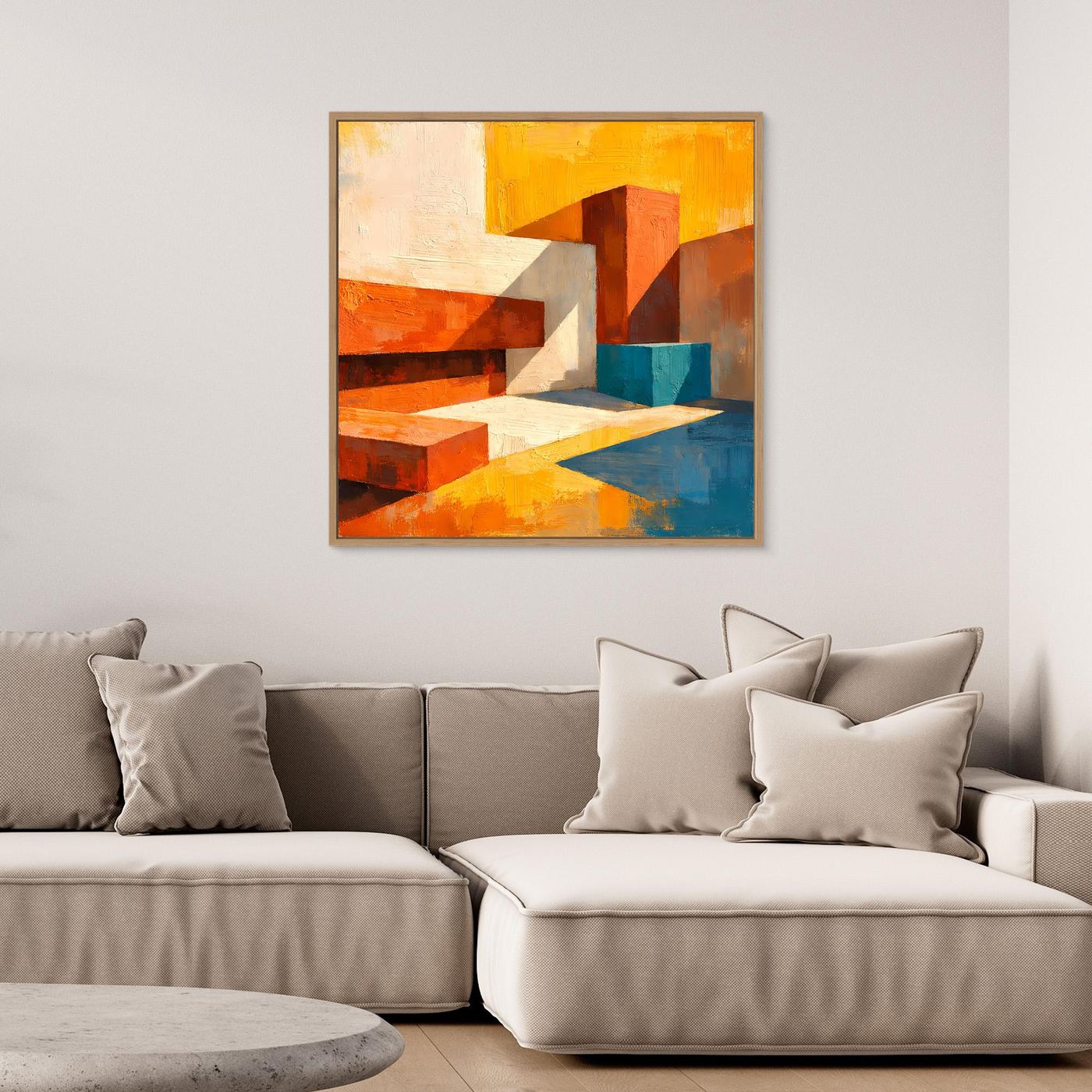 Leinwand Abstrakte Geometrische Formen im Licht | Modernes Architektur Wandbild