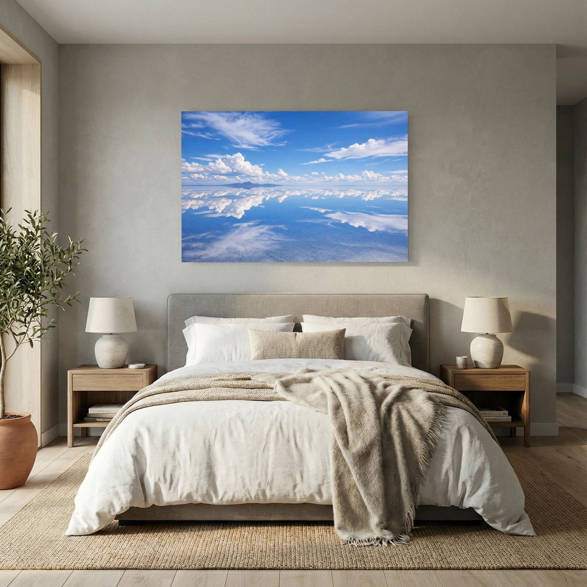 Poster im Querformat mit blauem Himmel und Wolken