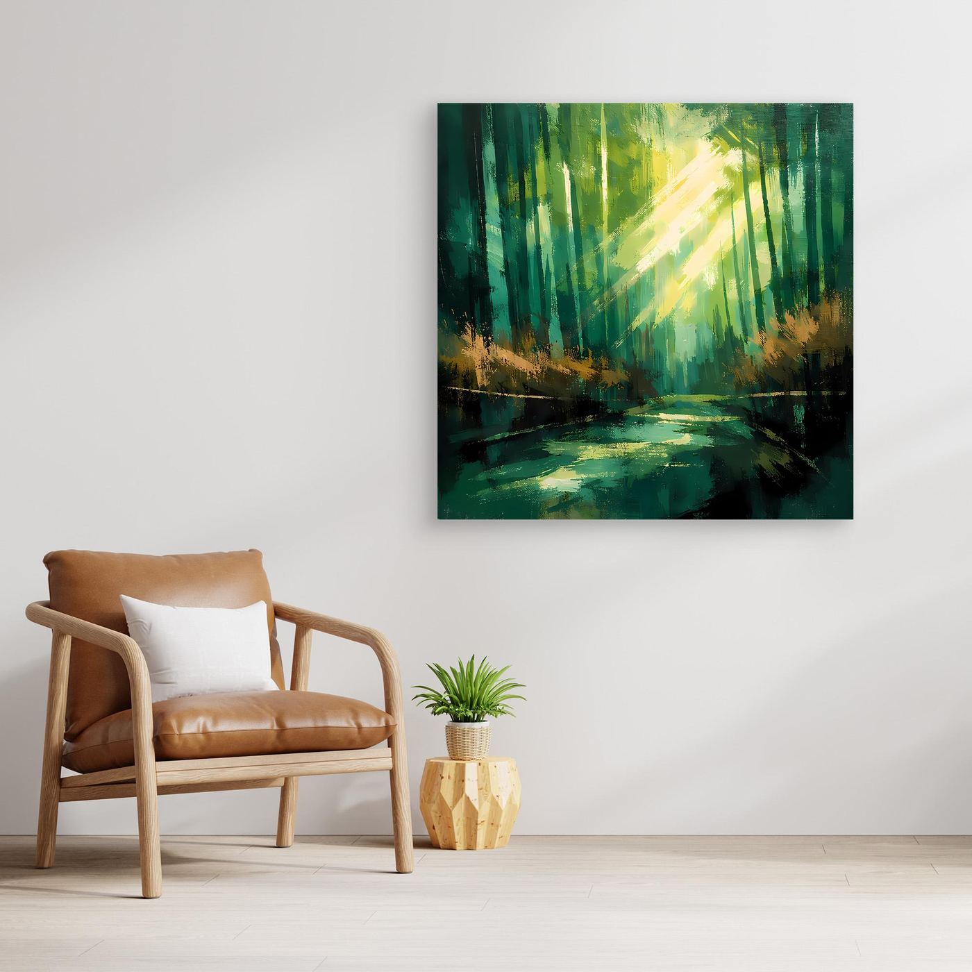 Leinwand Lichtdurchfluteter Zauberwald | Abstraktes Natur Wandbild
