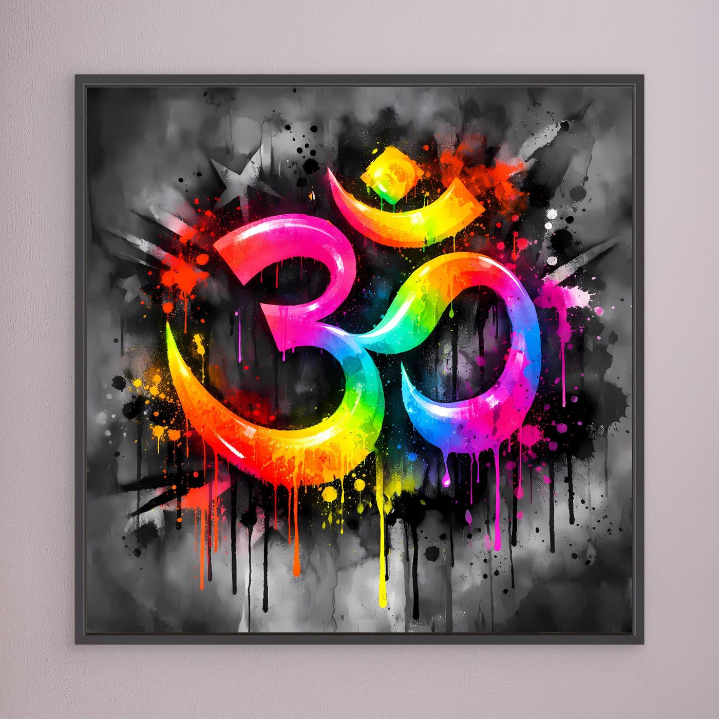 Leinwandbild Spirituelles Om-Symbol | Abstraktes Yoga & Meditation Wandbild auf Keilrahmen