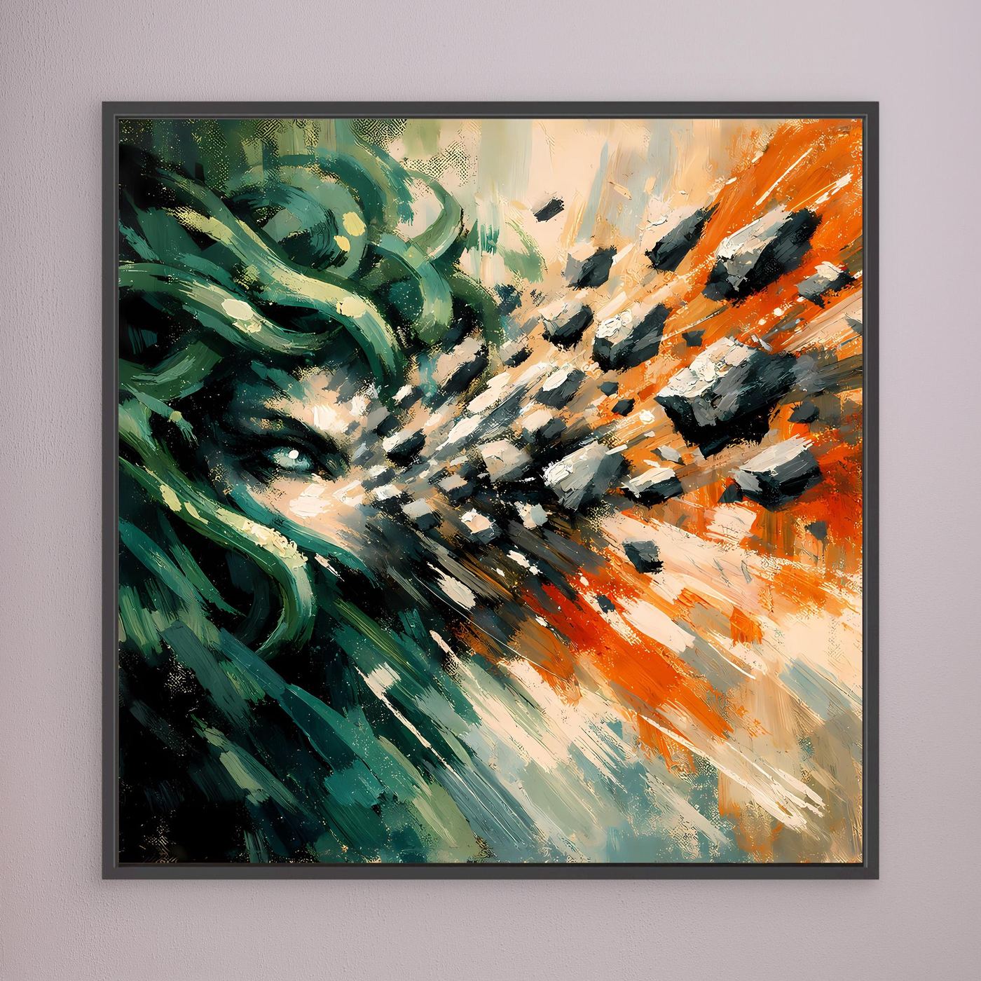 Leinwand Medusa Steinblick | Abstraktes Mythologie Fantasy Wandbild