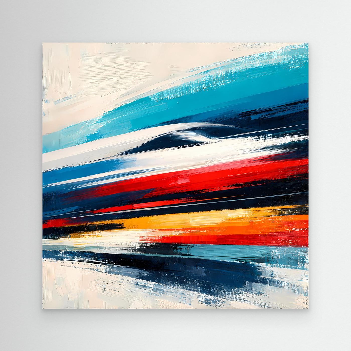 Leinwand Dynamischer Hochgeschwindigkeitszug | Abstraktes Wandbild auf echter Leinwand