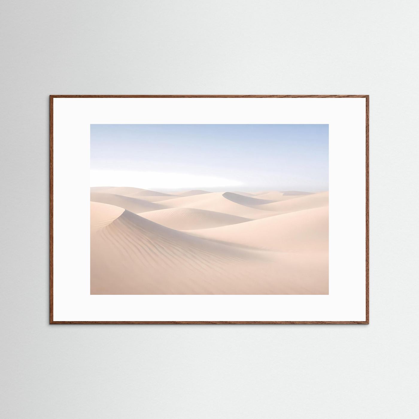 Minimalistische Sanddünen in sanften Erdtönen | Wüste Panorama Poster Querformat