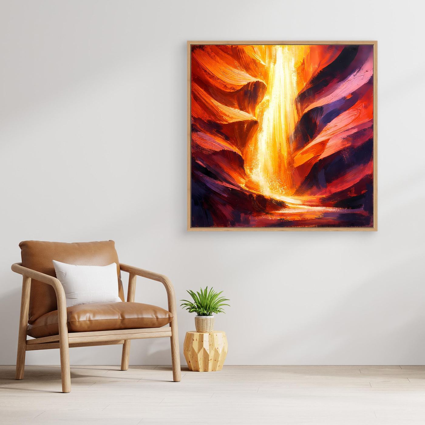 Leinwand Abstraktes Antelope Canyon Lichtspiel | Majestätisches Felsenschlucht Wandbild