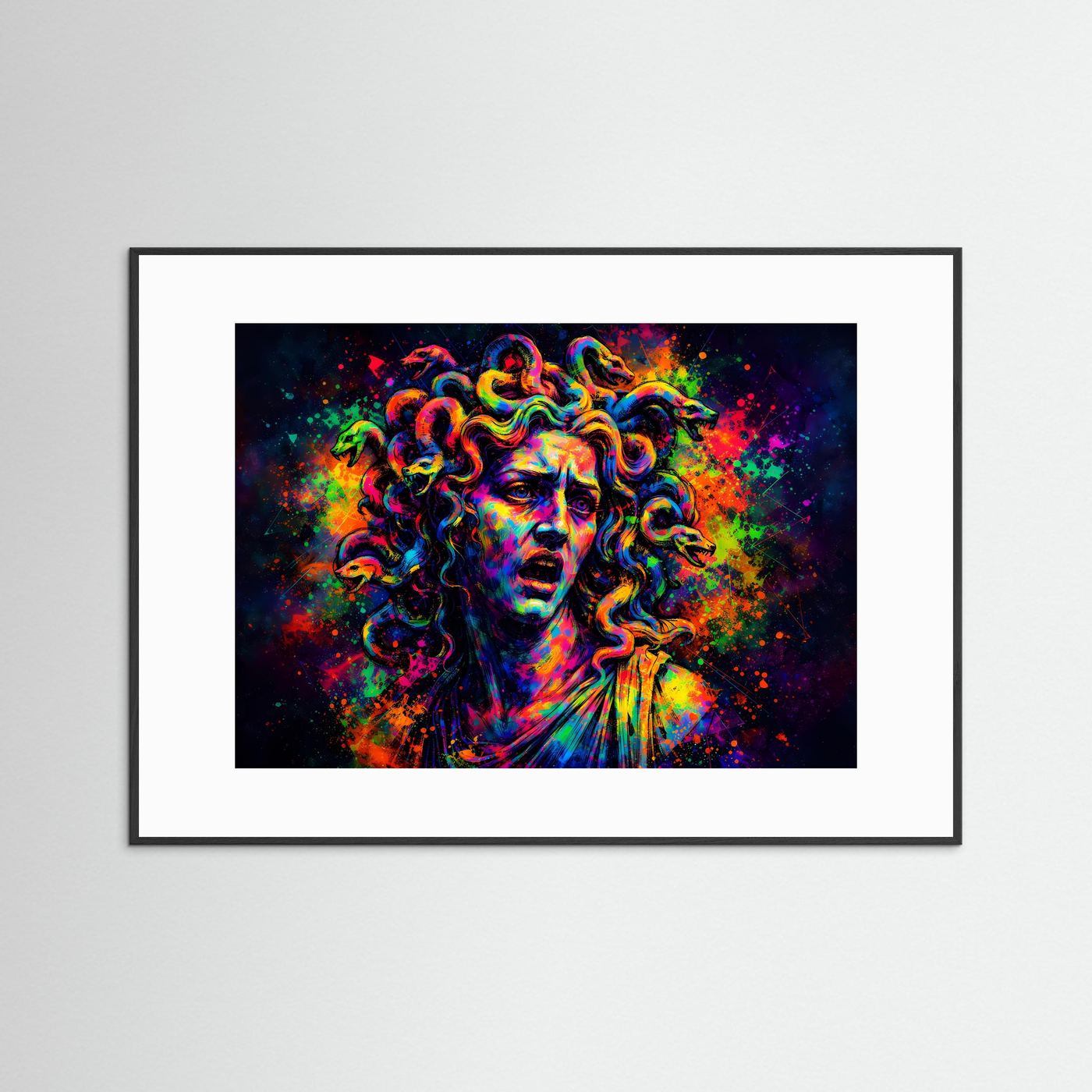 Farbexplosive Medusa | Moderne Pop-Art & Mythologie Poster