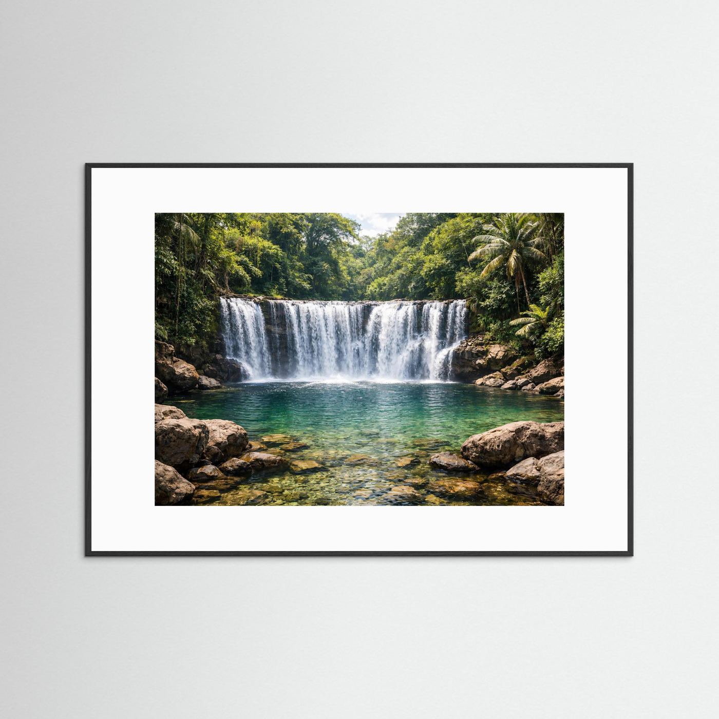 Tropischer Dschungel-Wasserfall im Paradies | Natur & Urwald Poster Querformat