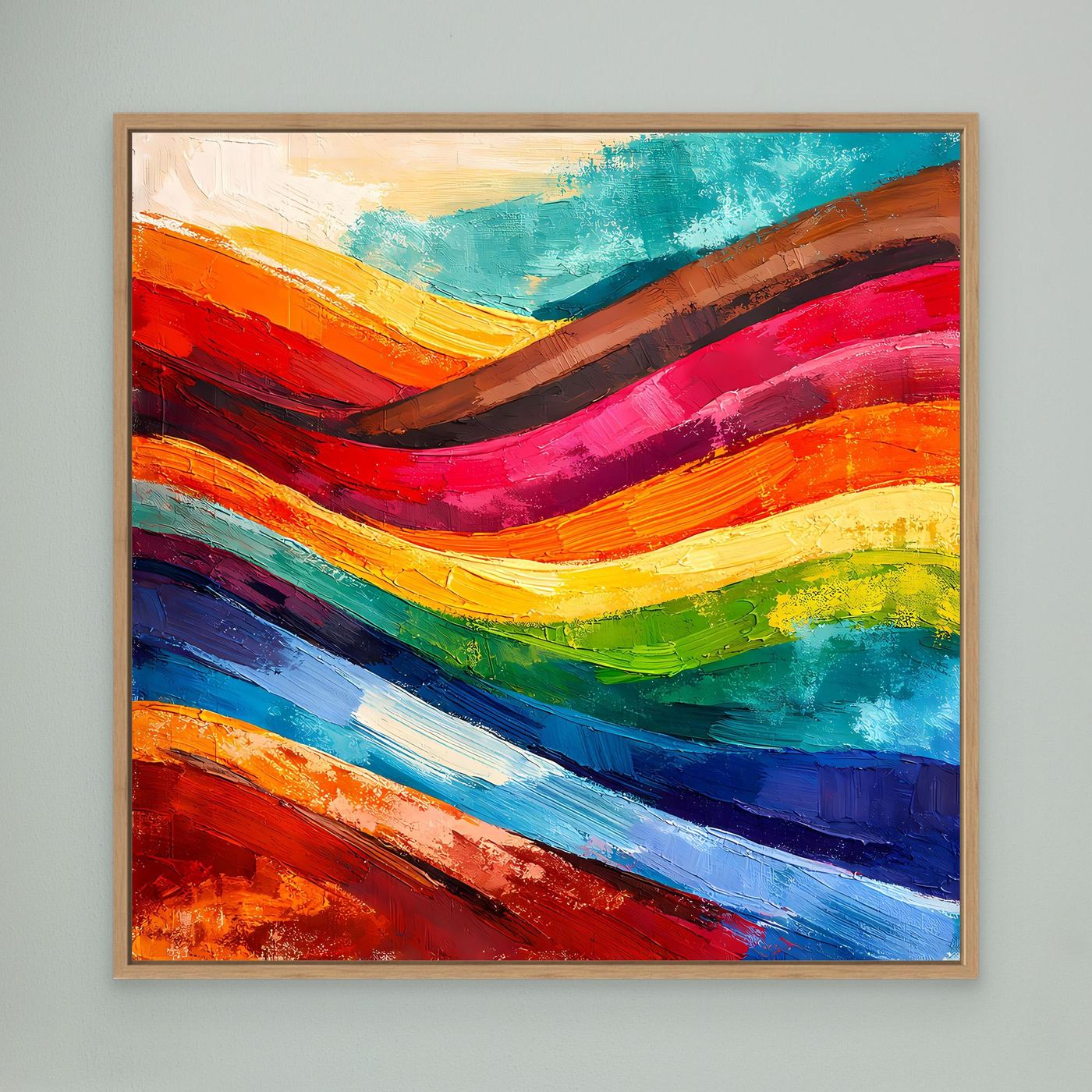 Abstraktes Farbenspiel Leinwandbild | Moderne Farbexplosion Kunst-Wandbild