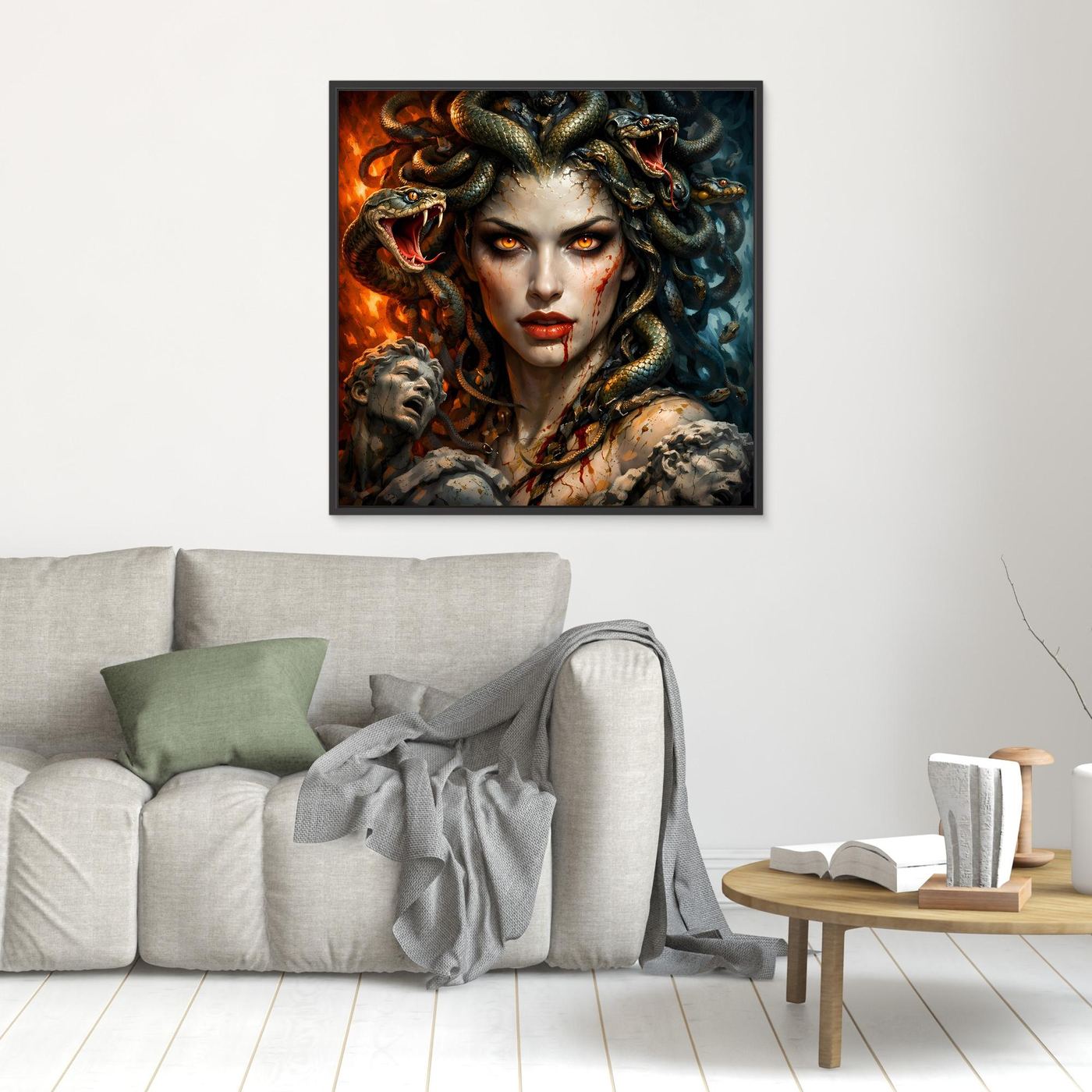 Leinwand Mythische Medusa mit Schlangenhaar | Griechische Mythologie Wandbild