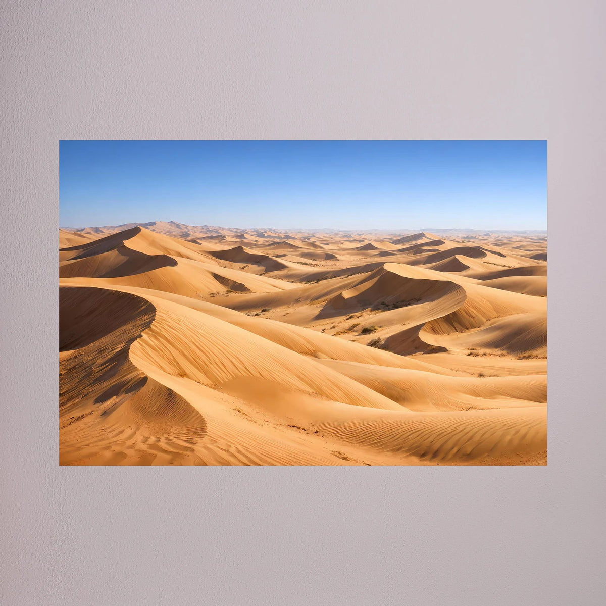 Panorama-Sanddünen-Poster mit goldenen Dünen und blauem Himmel, querformatig