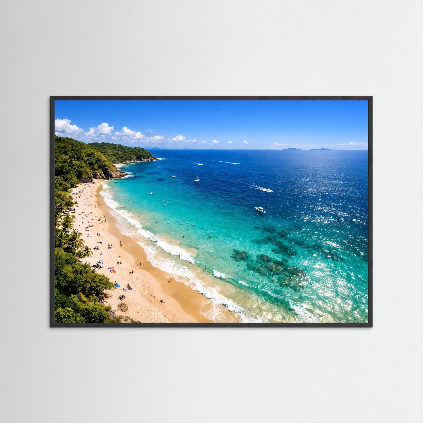 Tropischer Traumstrand im Sonnenlicht | Küste & Meer Panorama Poster Querformat
