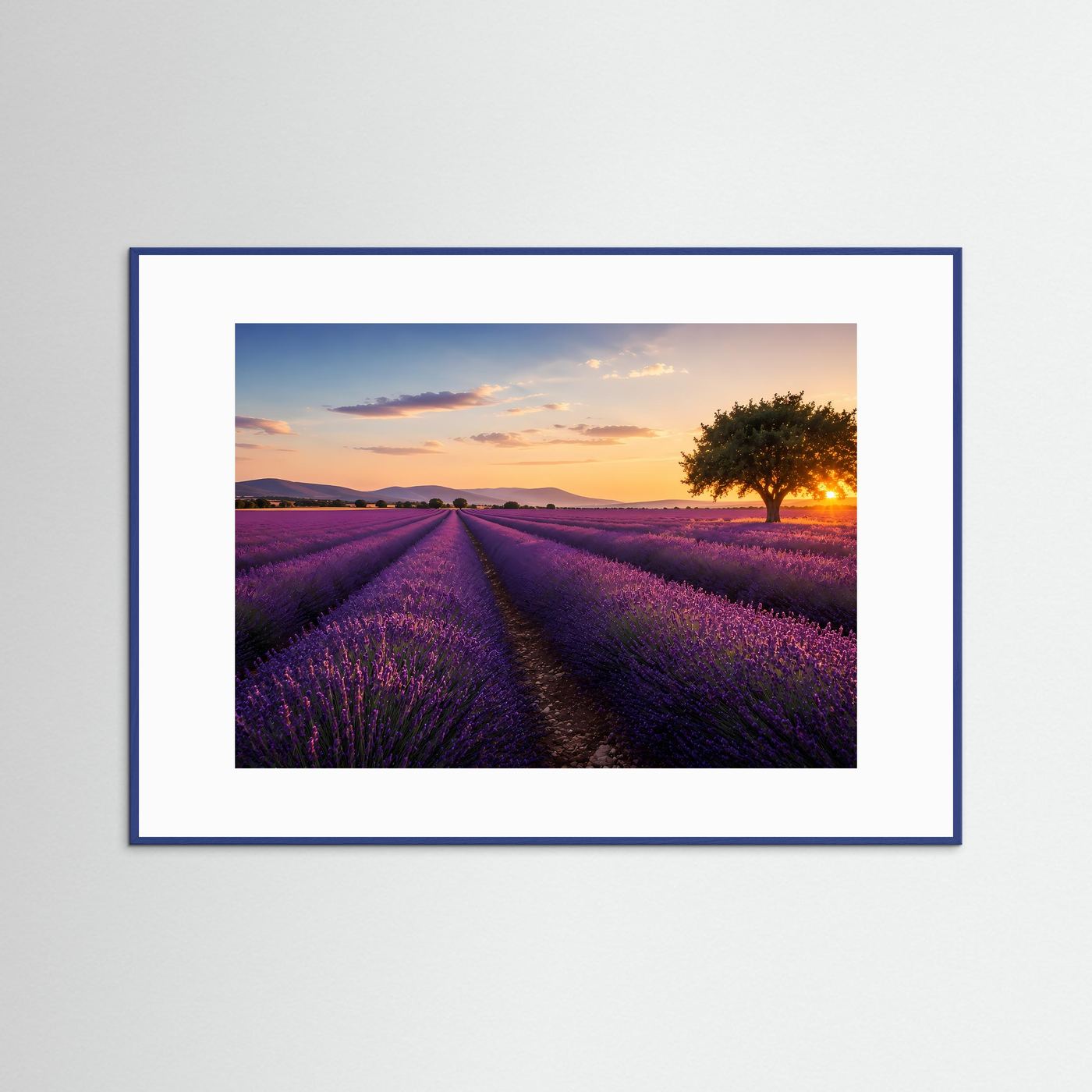 Lavendelfeld bei Sonnenuntergang | Provence Landschaft Wandkunst