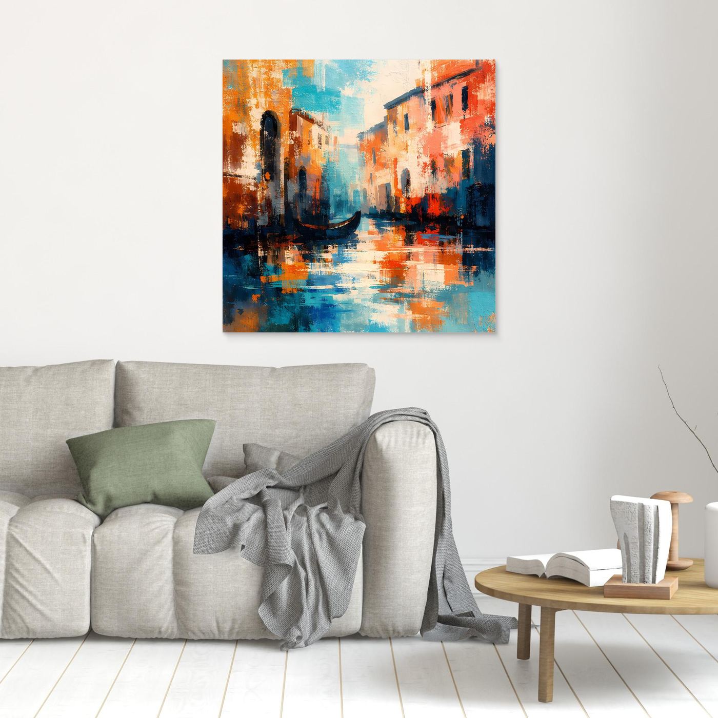 Leinwand Romantisches Venedig bei Sonnenuntergang | Abstraktes Gondel Wandbild