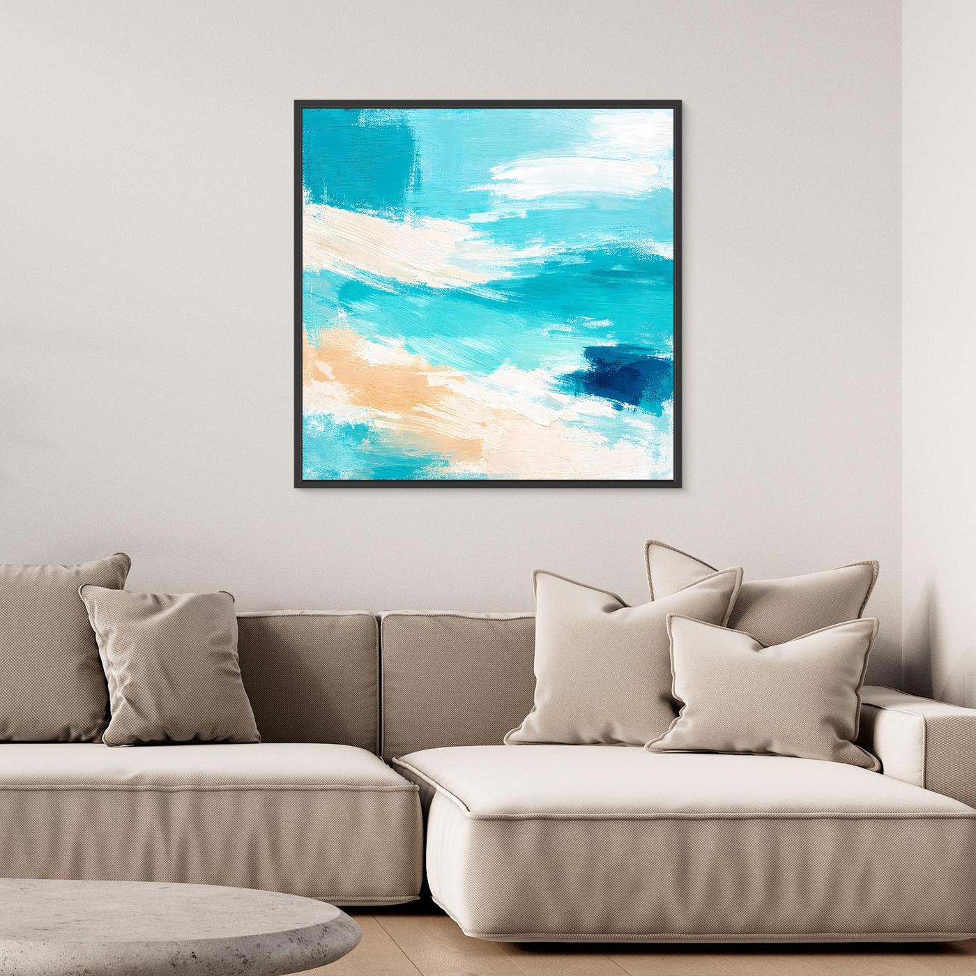 Leinwand Abstraktes Meeresrauschen am Strand | Modernes Ozean Wandbild