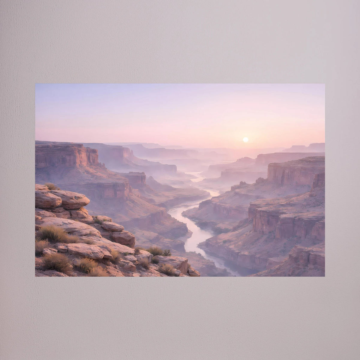 Canyon-Poster im Sonnenaufgang (Querformat), ohne Rahmen
