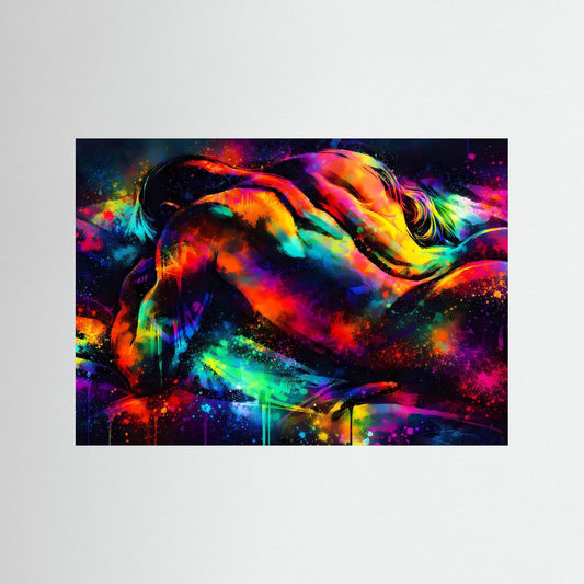 Abstraktes Neon‑Körperkunst Poster | Bunte moderne Wanddekoration im Kunststil
