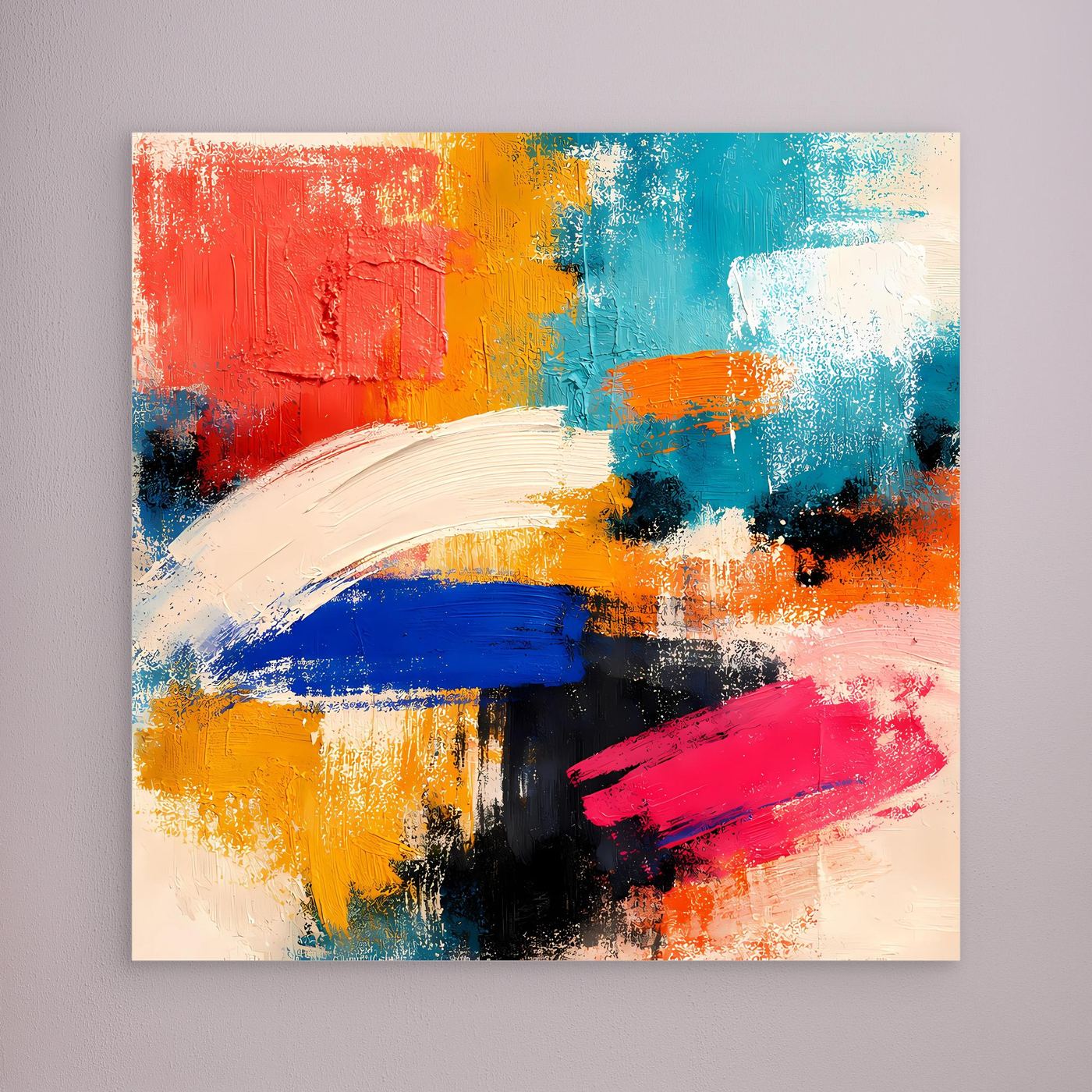 Leinwand Farbenfrohe Abstrakte Texturen | Modernes Color-Blocking Wandbild