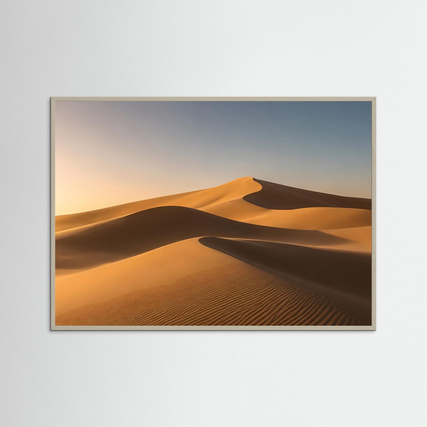 Wüste Poster Querformat | Wüste Poster Querformat | Goldene Sanddünen im warmen AbendlichtSchwarz Weiß Sanddünen mit Milchstraße & Sternenhimmel - Copy