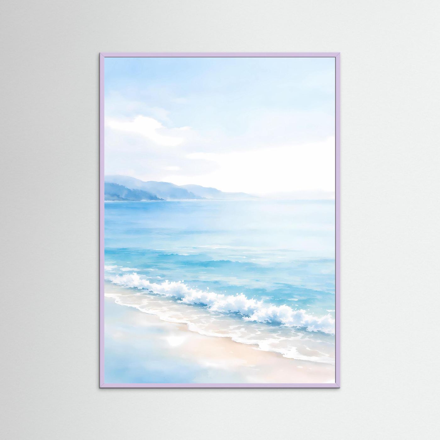 Poster Mediterrane Küste im Morgenlicht | Minimalistisches Meer Wandbild