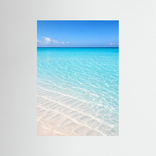 Ozeanposter im Hochformat mit türkisblauem Meer und hellen Wellen