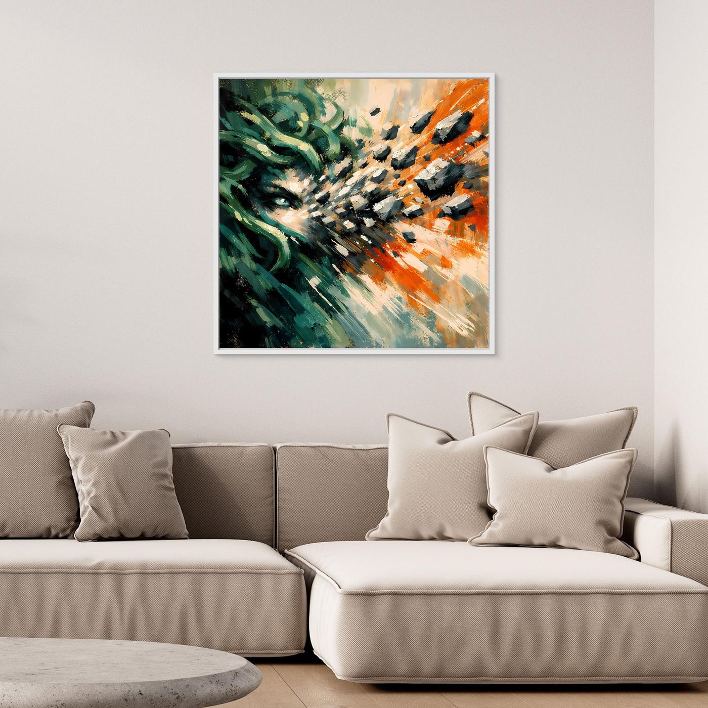 Leinwand Medusa Steinblick | Abstraktes Mythologie Fantasy Wandbild