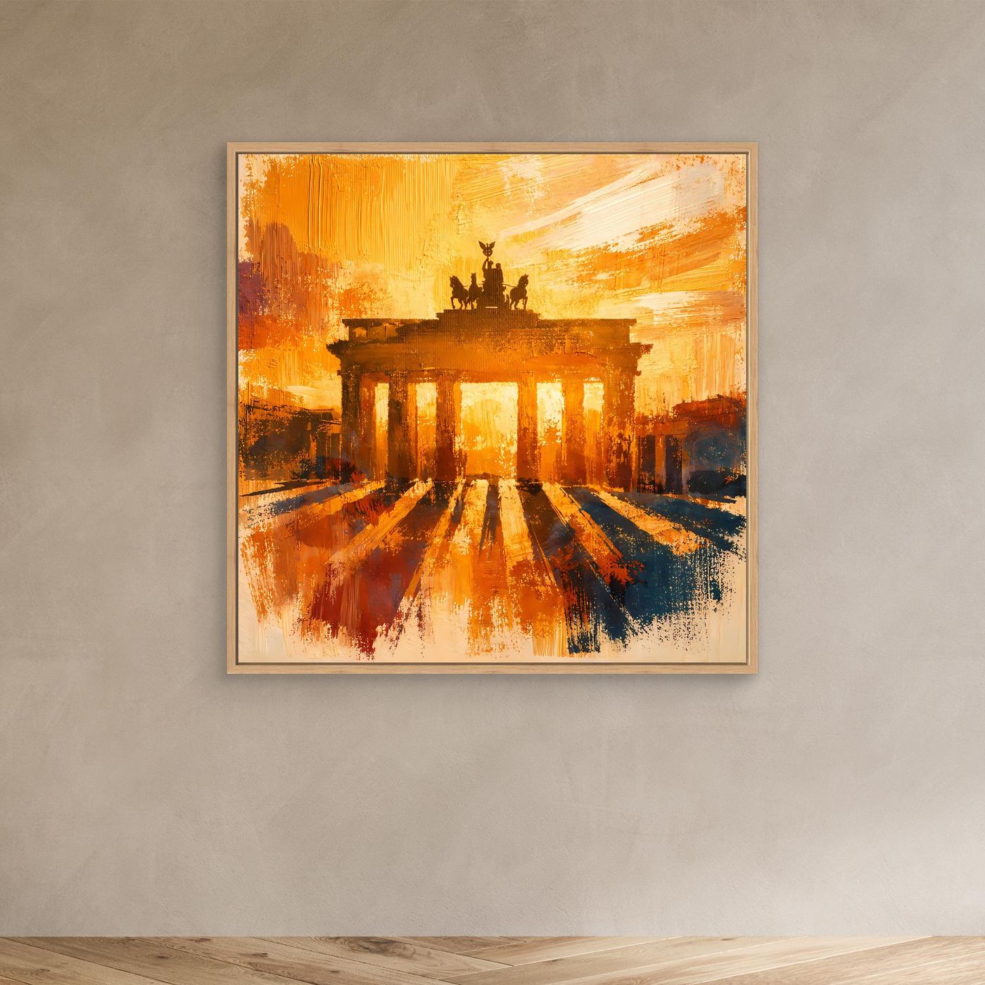 Leinwand Brandenburger Tor Goldene Abendstimmung | Abstraktes Berlin Wandbild