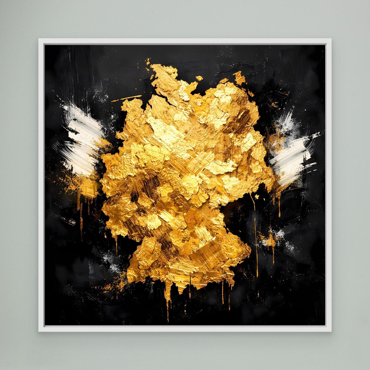 Leinwand Elegante Deutschlandkarte in Gold & Schwarz | Modernes Abstraktes Wandbild