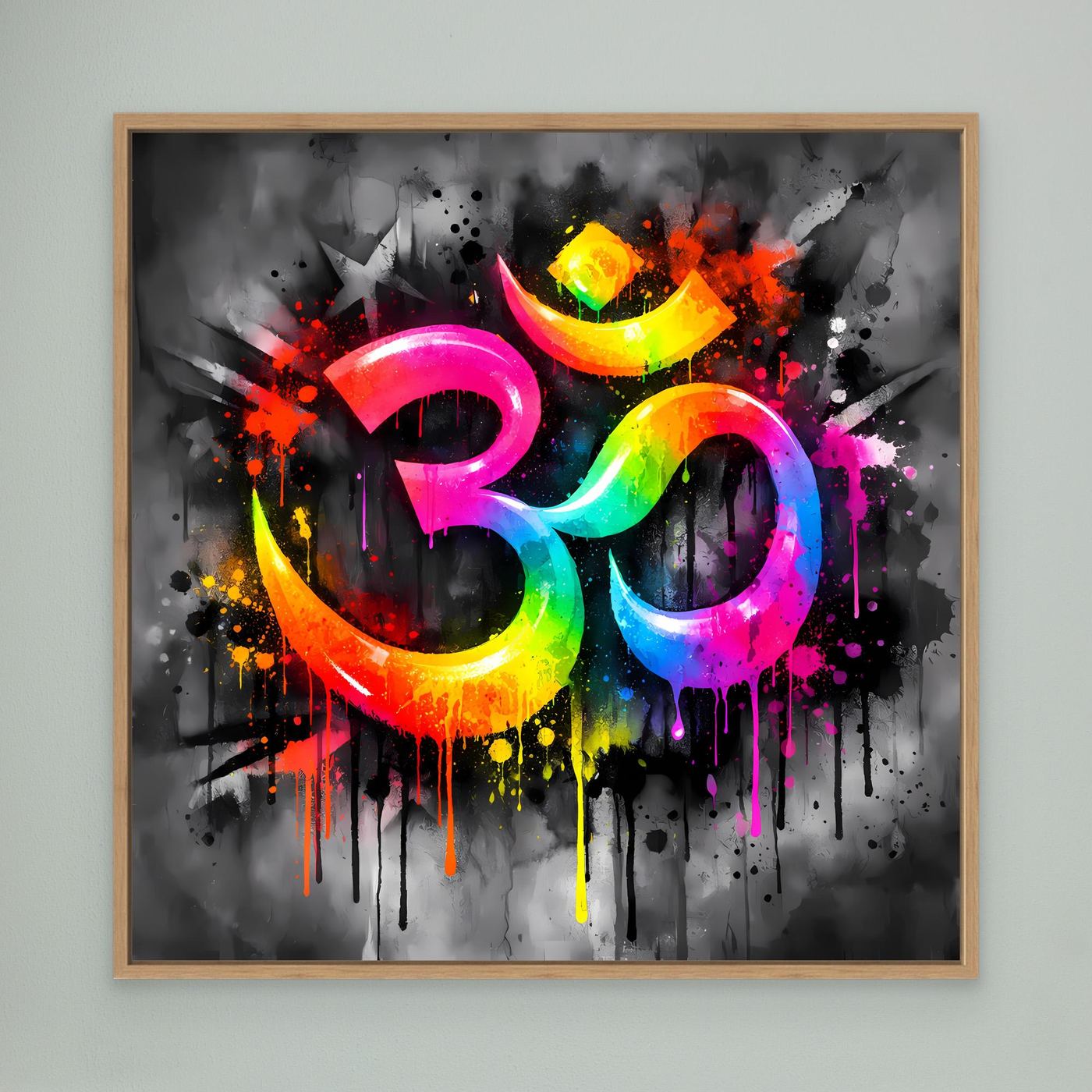 Leinwandbild Spirituelles Om-Symbol | Abstraktes Yoga & Meditation Wandbild auf Keilrahmen