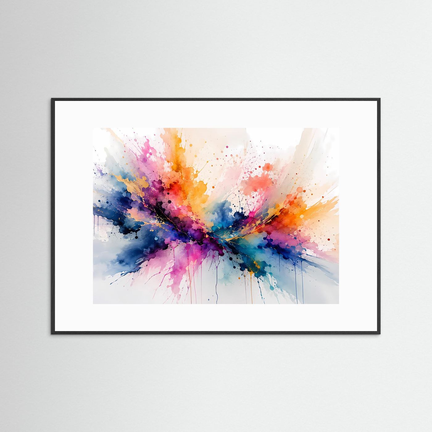 Abstraktes Aquarell Wandbild | Farbexplosion Poster | Moderne Alkohol Ink Kunst | Bunte Splash Art | Zeitgenössische Leinwand Dekoration