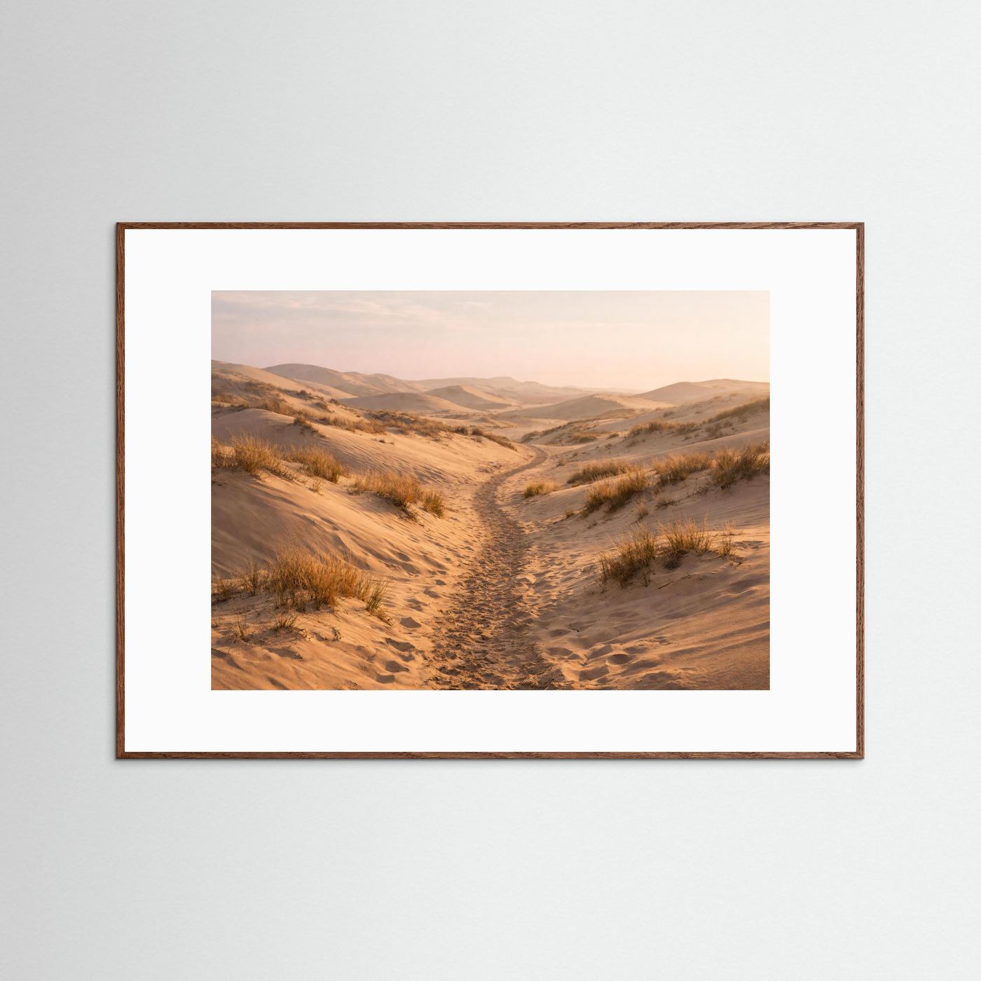 Pfad durch die Sanddünen | Sanfte Wüstenlandschaft & Horizont Natur Poster Querformat