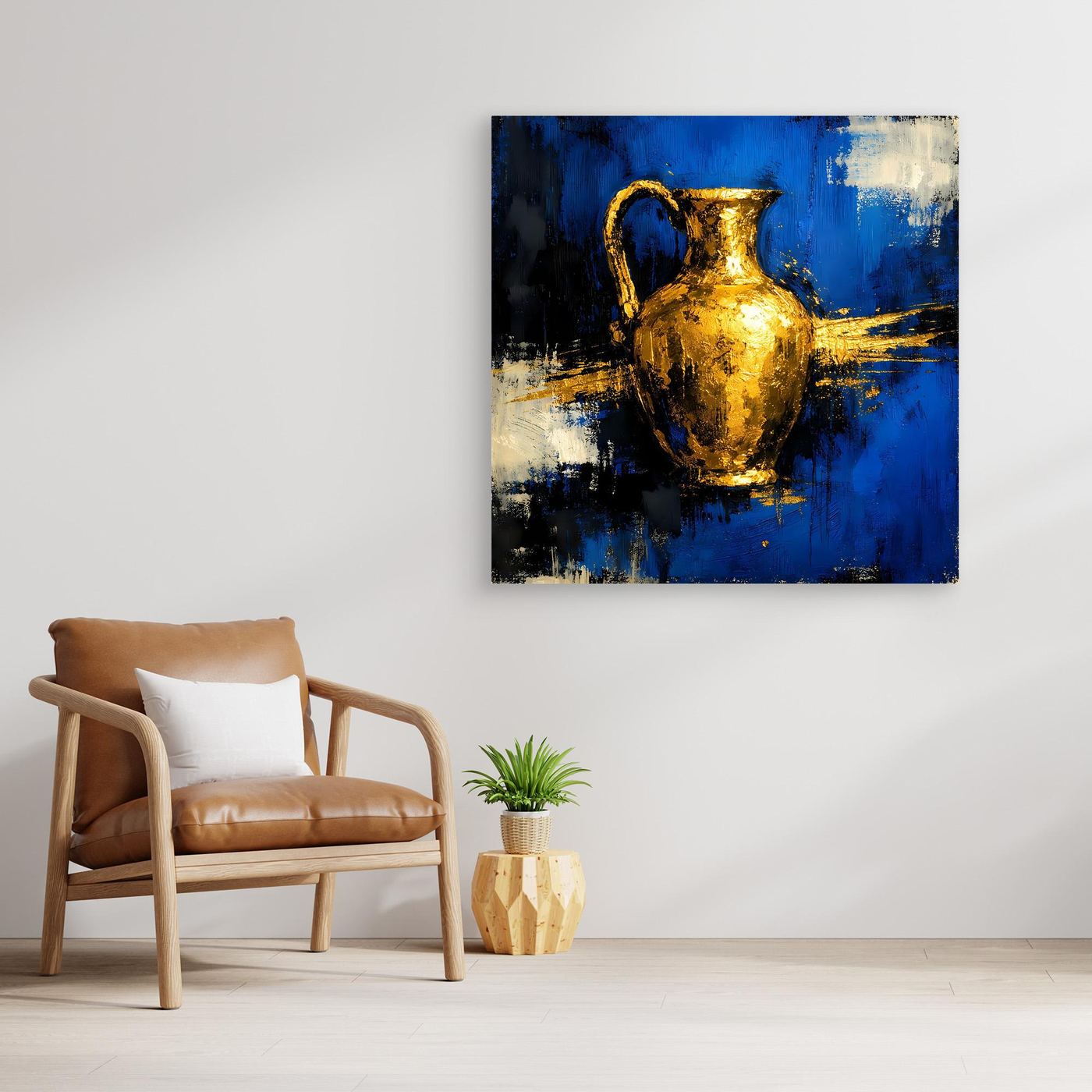 Leinwand Antike Goldene Amphore | Abstraktes Stillleben Wandbild