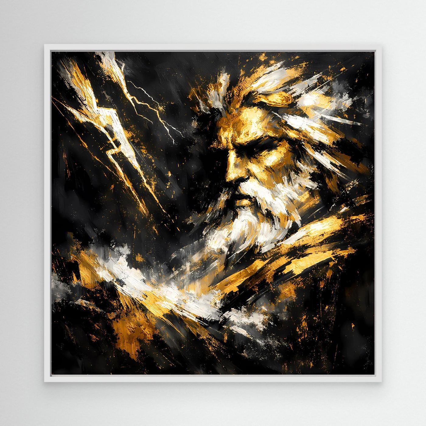 Leinwand Goldener Zeus Göttervater | Abstraktes Mythologie Wandbild Modern
