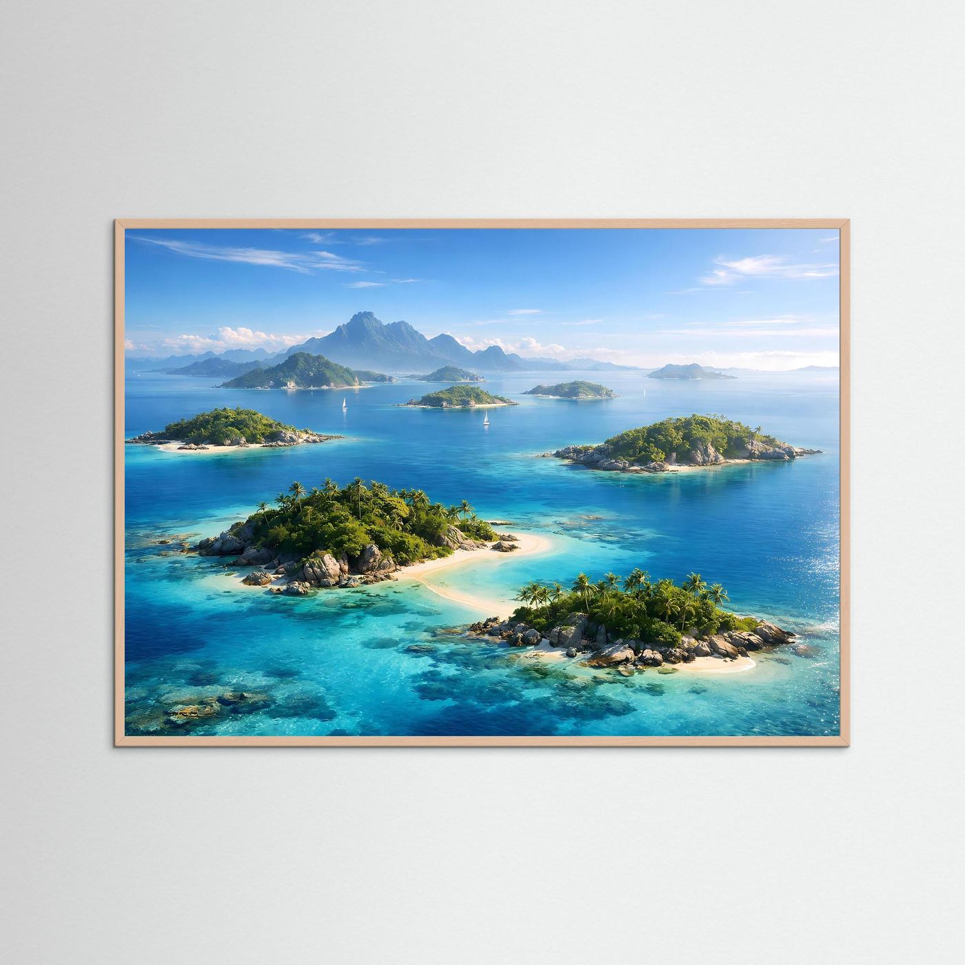 Poster Tropisches Inselparadies aus der Vogelperspektive | Majestätisches Ozean Wandbild