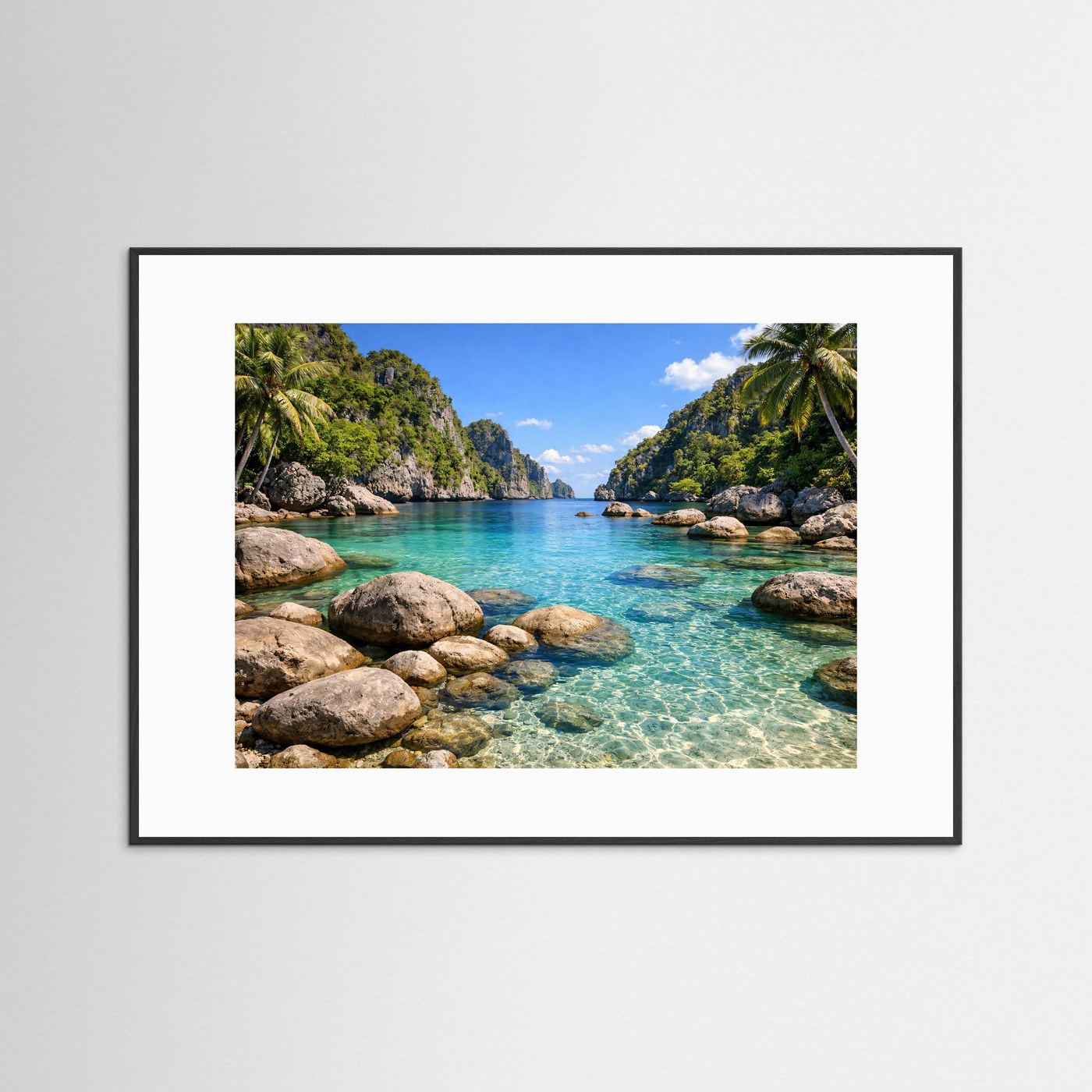 Tropische Traumlagune & Kristallklares Wasser | Paradies Natur Poster Querformat