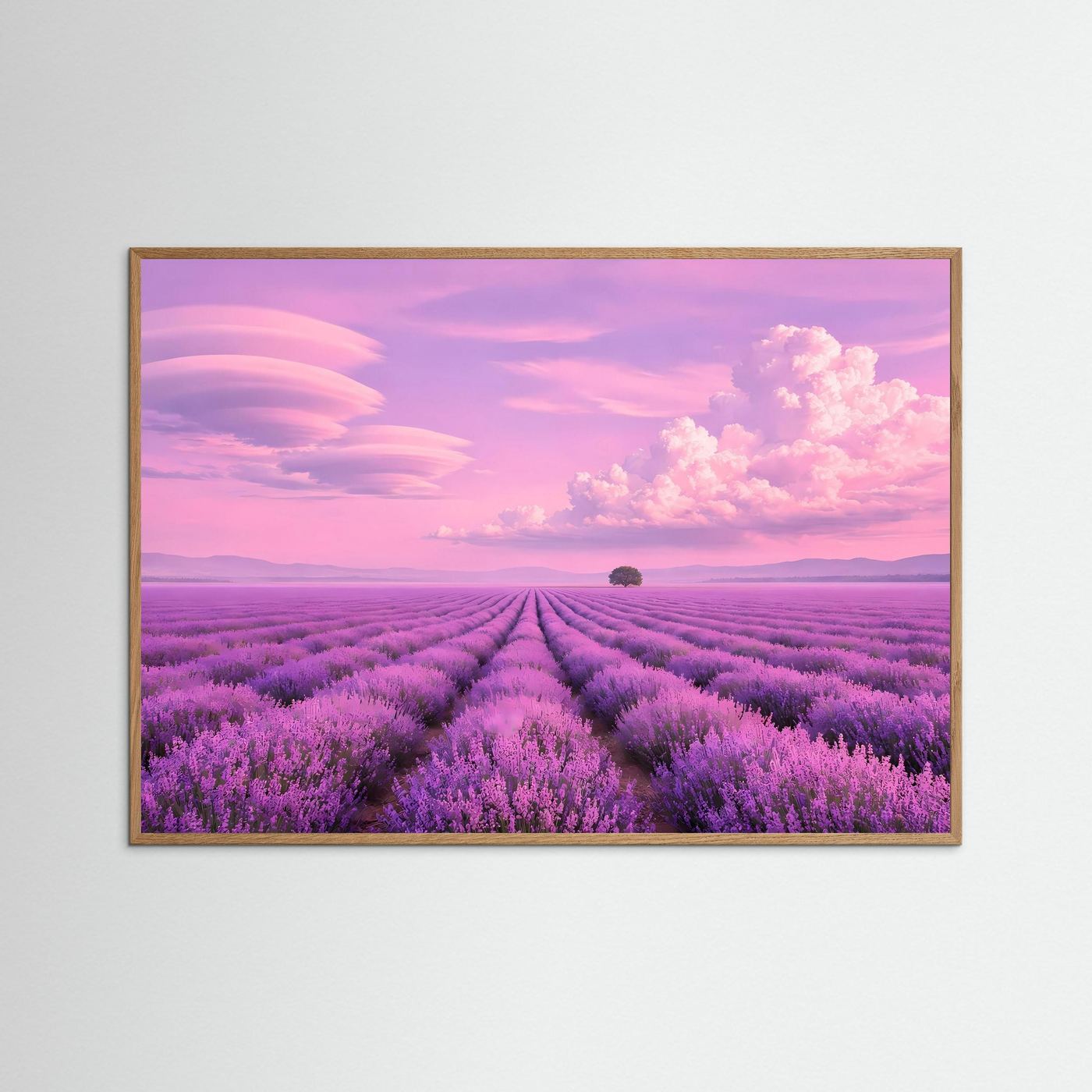 Traumhaftes Lavendelfeld in Rosa & Violett | Provence Panorama Natur Poster Querformat