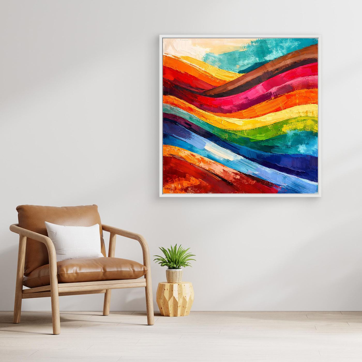 Abstraktes Farbenspiel Leinwandbild | Moderne Farbexplosion Kunst-Wandbild