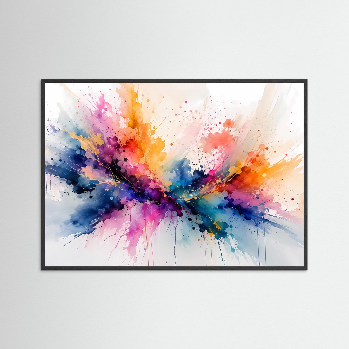 Abstraktes Aquarell Wandbild | Farbexplosion Poster | Moderne Alkohol Ink Kunst | Bunte Splash Art | Zeitgenössische Leinwand Dekoration
