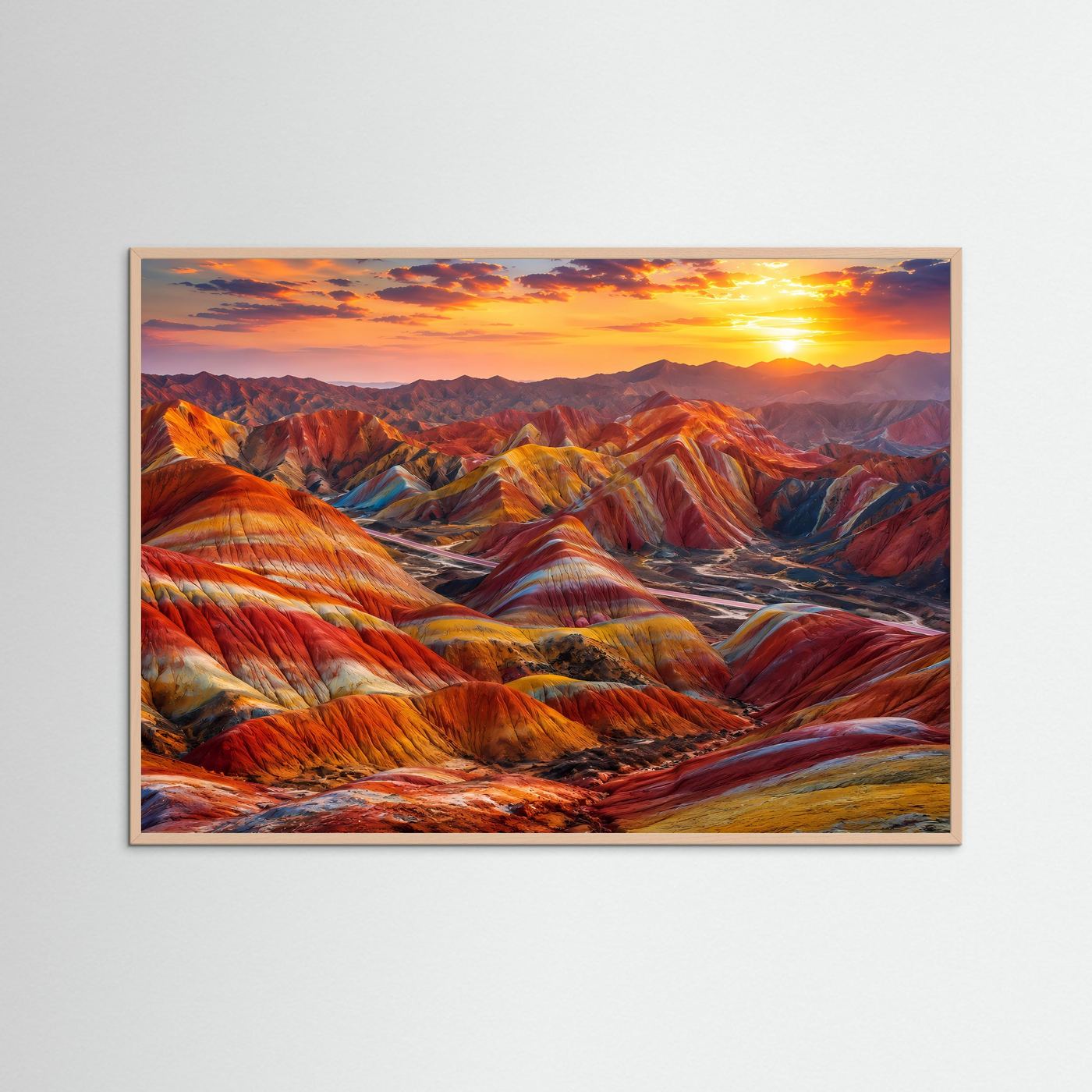 Farbenprächtige Rainbow Mountains | Zhangye Danxia & China Natur Poster
