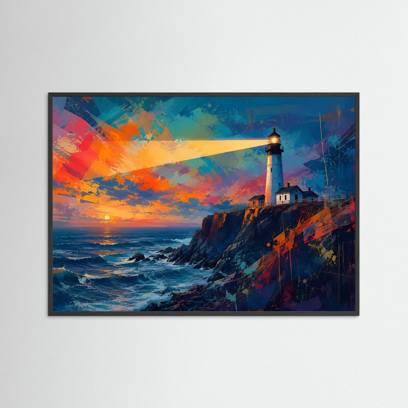 Leuchtturm im Abendlicht | Maritimes Panorama & Kunstdruck Querformat