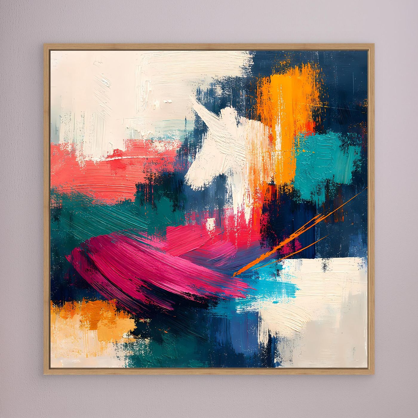 Leinwand Mystisches Einhorn im Farbenmeer | Abstraktes Fantasy Wandbild