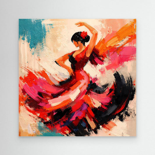 Premium Leinwand Flamenco Tänzerin Abstrakt | Modernes Kunst Poster Spanische Wanddeko