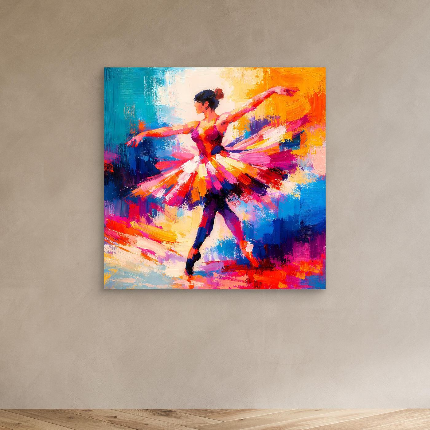 Leinwand Elegante Ballerina beim Tanz | Abstraktes Ballett & Musik Wandbild