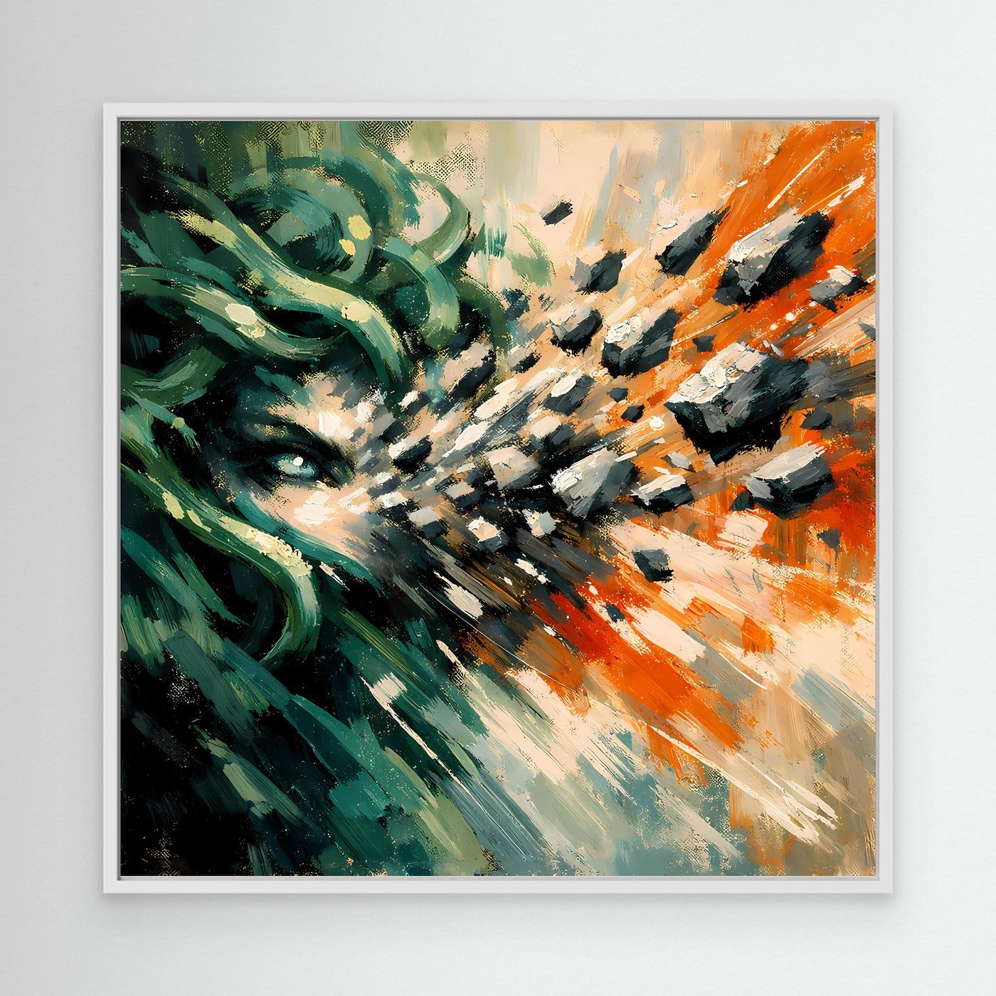 Leinwand Medusa Steinblick | Abstraktes Mythologie Fantasy Wandbild
