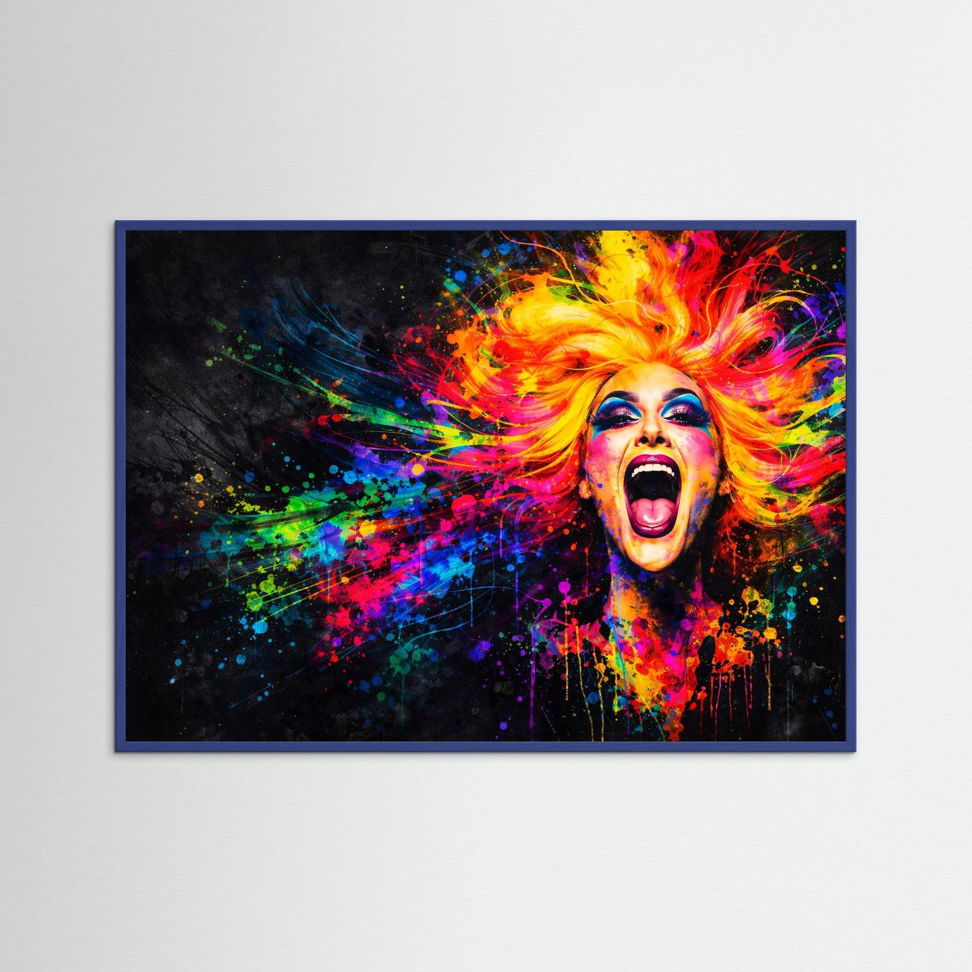 Explosion der Farben | Moderner Kunst Print Querformat Wandbild