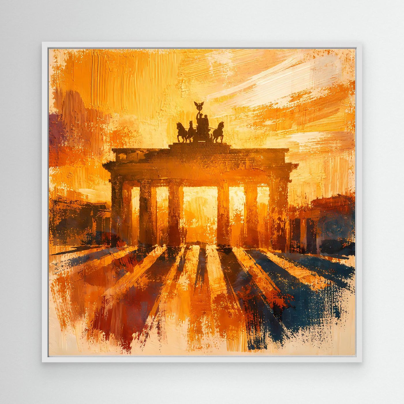 Leinwand Brandenburger Tor Goldene Abendstimmung | Abstraktes Berlin Wandbild
