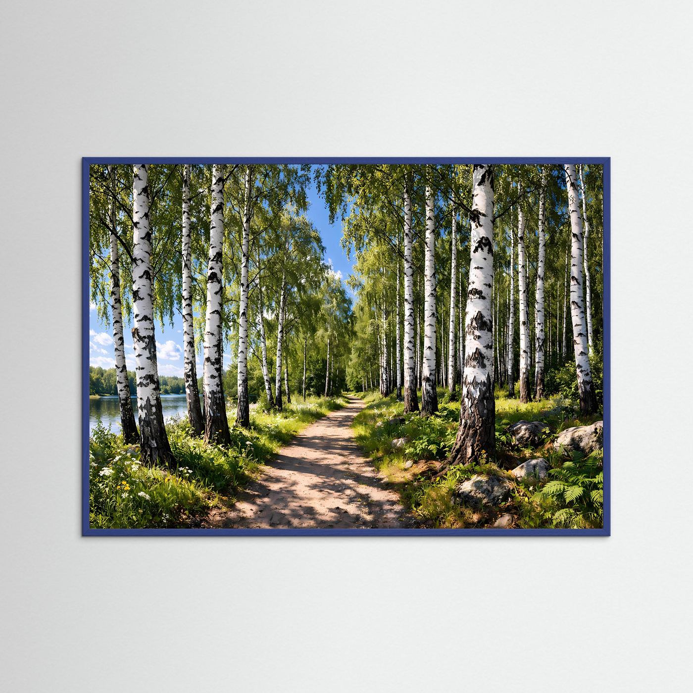 Lichter Birkenwald am Seeufer | Natur & Weg Poster Querformat