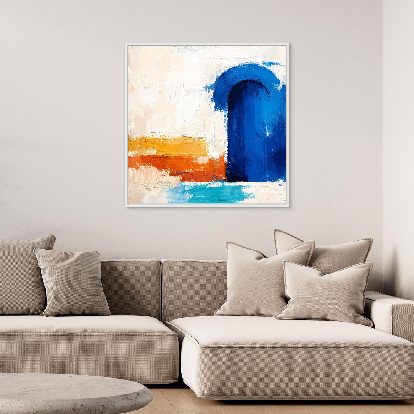 Leinwand Blauer Marokkanischer Torbogen | Abstraktes Orientalisches Wandbild