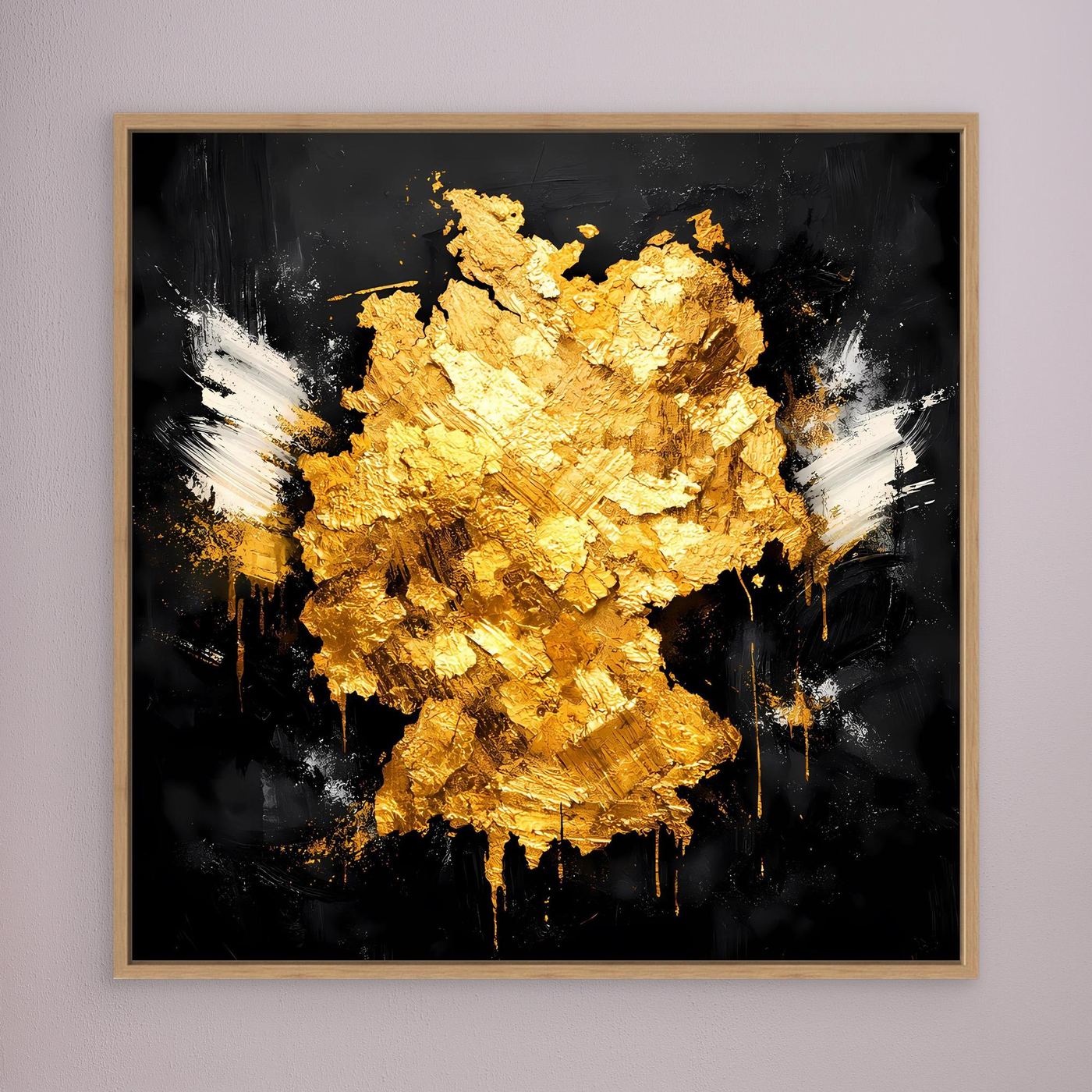 Leinwand Elegante Deutschlandkarte in Gold & Schwarz | Modernes Abstraktes Wandbild
