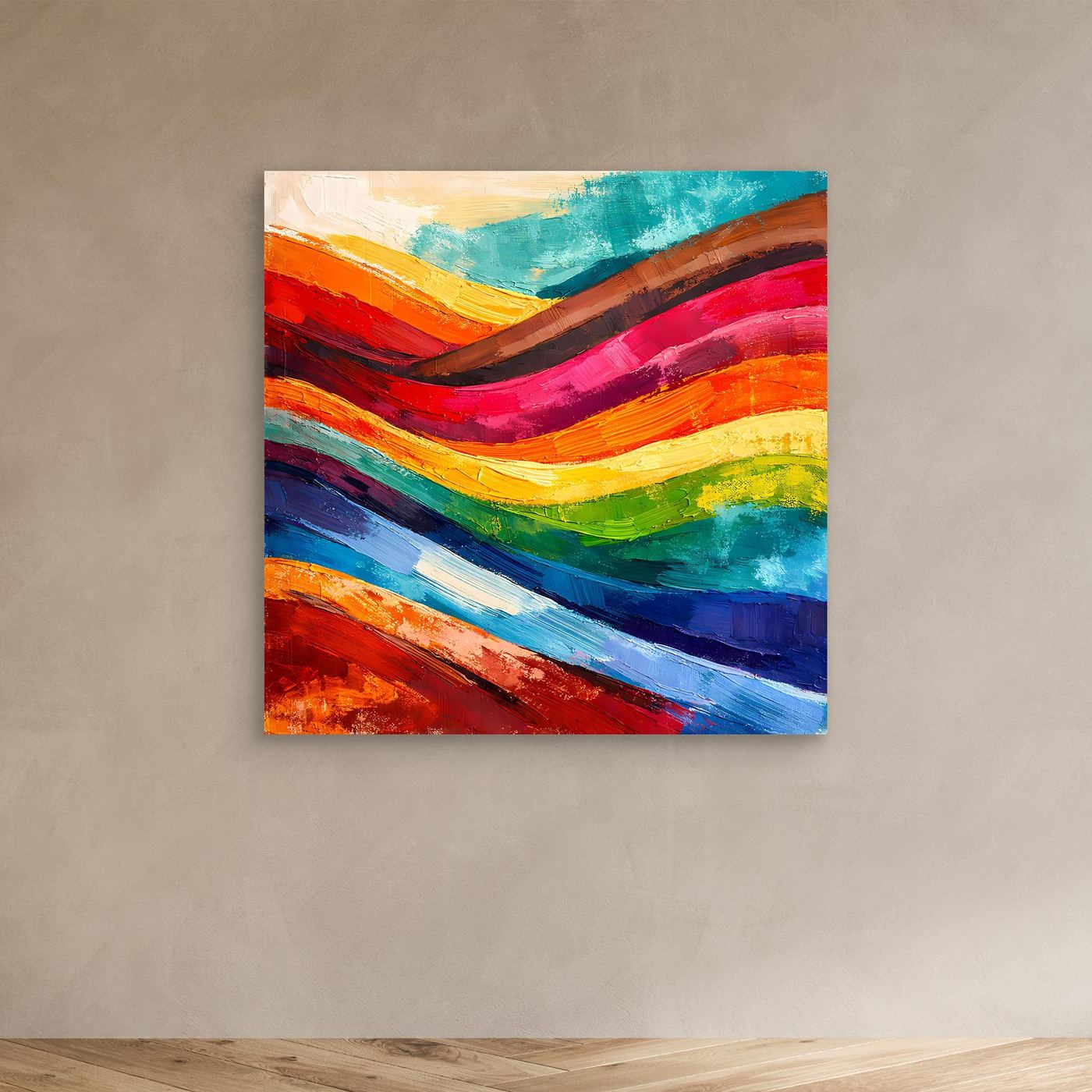 Abstraktes Farbenspiel Leinwandbild | Moderne Farbexplosion Kunst-Wandbild