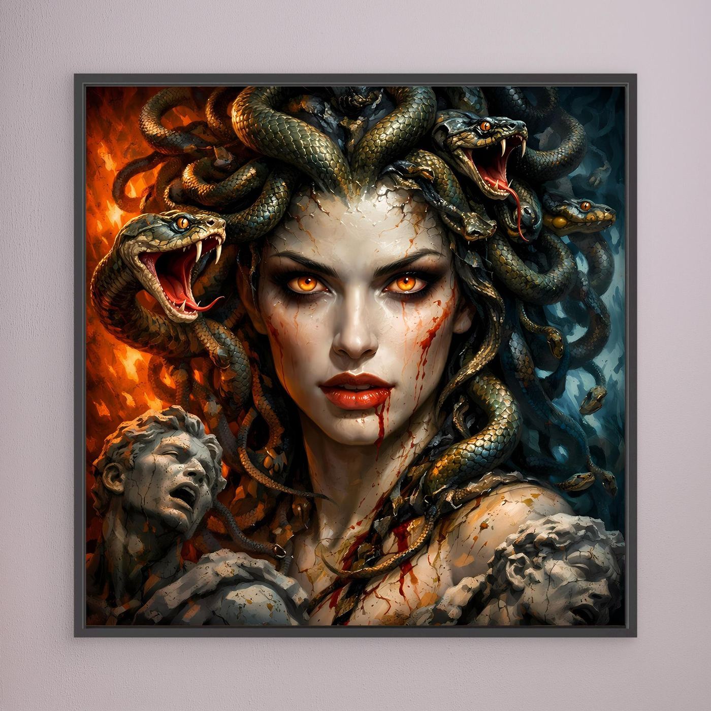 Leinwand Mythische Medusa mit Schlangenhaar | Griechische Mythologie Wandbild